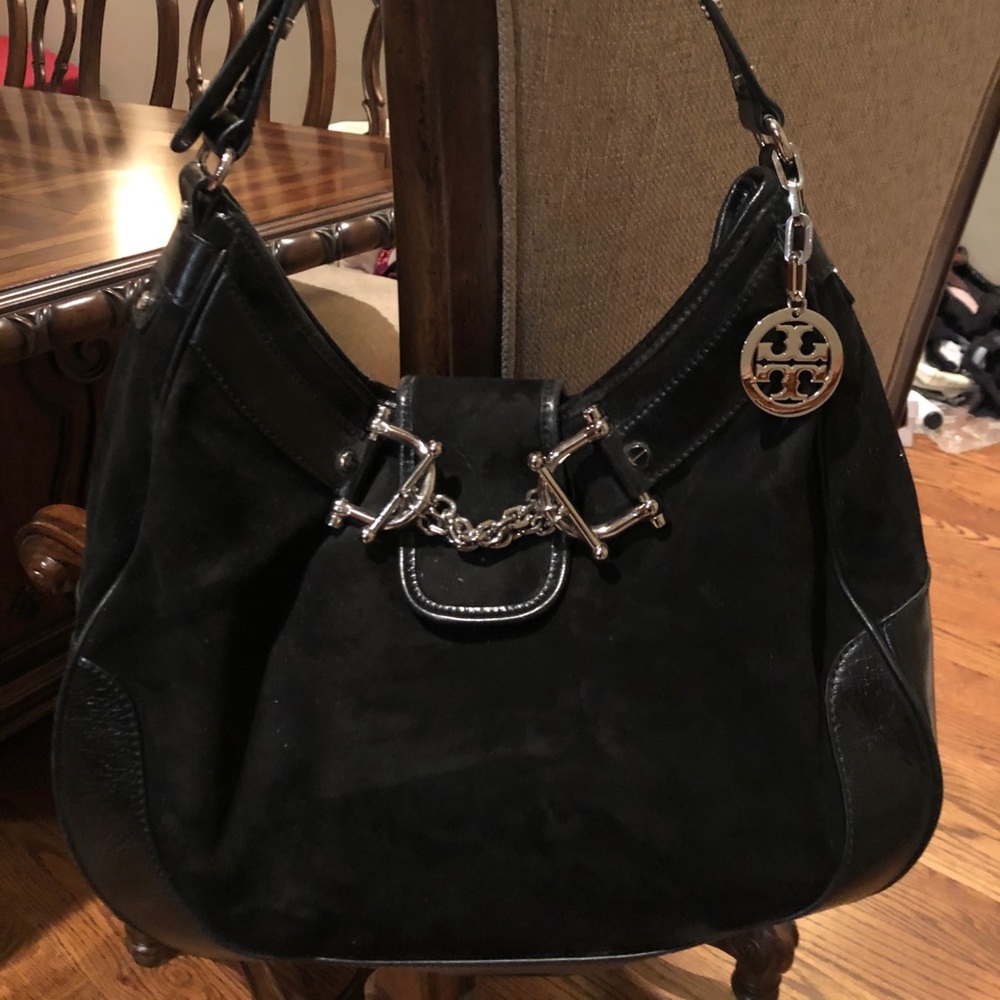 Tory Burch Black Suede Purse